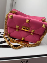 Valentino Garavani Nappa Large Roman Stud Shoulder Bag – Feminine Pink
