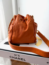 Vintage CHANEL Timeless Orange Lambskin Bucket Bag