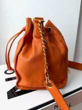 Vintage CHANEL Timeless Orange Lambskin Bucket Bag