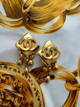 Vintage Chanel 1996 Runway CC Drop Clip Earrings