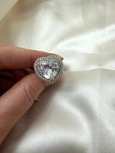 Heartbreaker Halo Ring in Sterling Silver