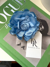 The Carrie Rosette — Powder Blue Satin Flower Pin